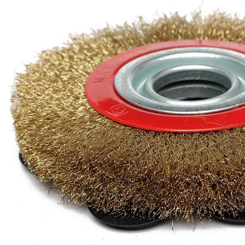 1 Pcs 180 Grit Fiber Wheel Polishing Disc 1 Set 8 Inch 200Mm Steel Flat Wire Wheel Brush Adaptor Rings