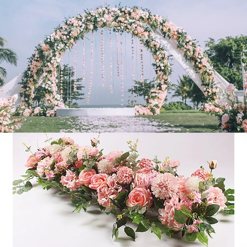 

50cm DIY Wedding Flower Wall Arrangement Supplies Silk Peonies Rose Artificial Floral Row Decor Marriage Iron Arch Backdrop