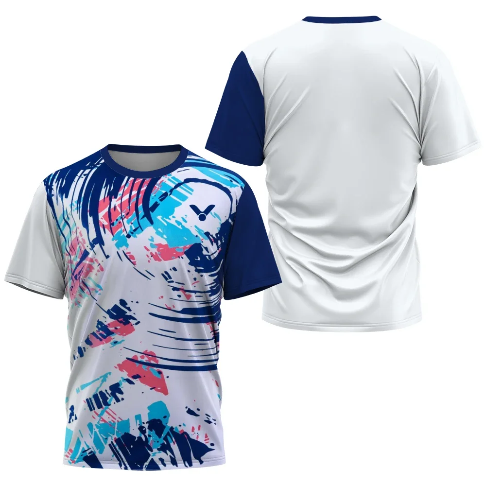 Short Sleeve T Shirt Badminton Uniforms 2025 Breathable Badminton Tennis T-shirt Men's Fashion Sportswear Top Men's Fitness Short Sleeve Outdoor Sportswear Soft and Com