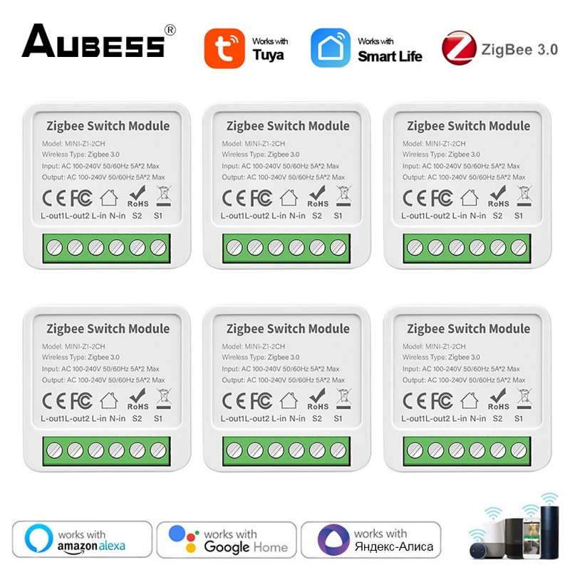 Tuya Zigbee Smart Switch Module 1/2/3/4 Gang 2 Way Control Diy Breaker Smart Home Funziona Con Alexa Google Home 33 Alice