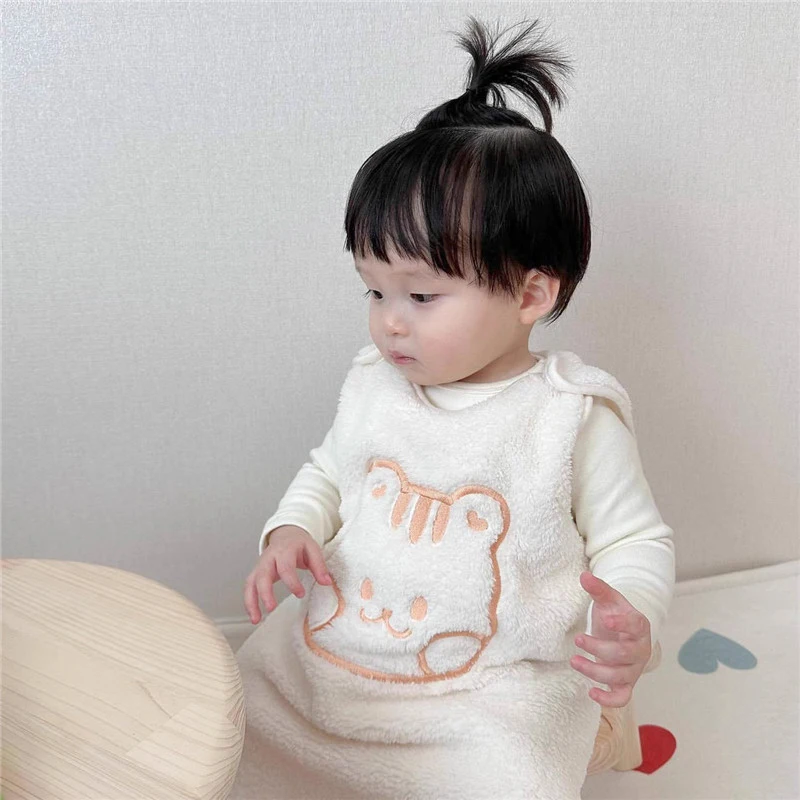 Kids Sleeping Bag Cartoon Baby Thick Warm Fleece Blanket Sleepers Soft Anti-kick