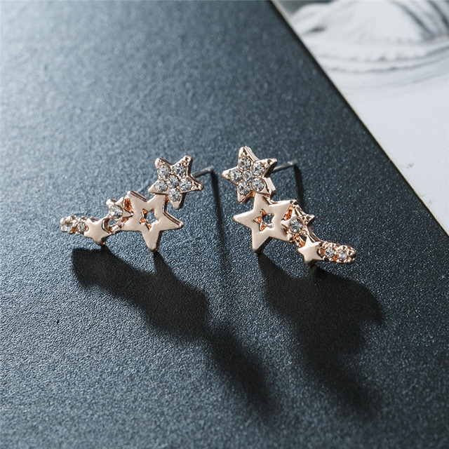 Trend Korean Long Wire Tassel Thread Chain Star Heart Beads Pendants Dangle Drop Earrings Straight Hanging Earings