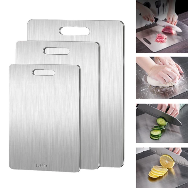 Stainless Steel Chopping Board Set Dishwasher Safe, Non-Slip Small to Extra  Large Cutting Board for Meat, Veggies, Fruits - AliExpress