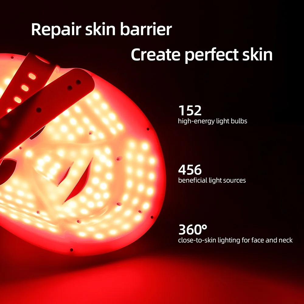 Facial LED Mask 8 Color LED Therapy Facial Mask Anti Aging Rejuvenation Brighten Face Neck Care Machine