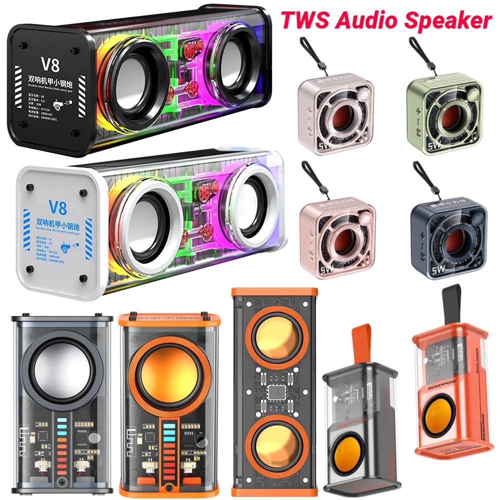 Generic K08/K07 Mecha Bluetooth Speakers Transparent Wireless Sound