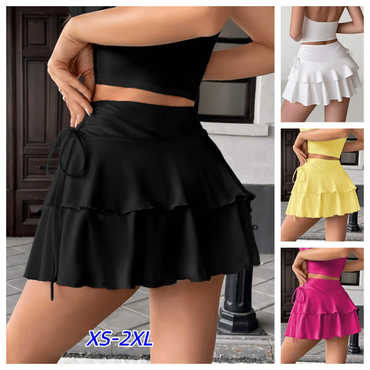 Balletcore New Solid Color Skirt Women Summer Fashion Outdoor Versatile High Waist Slim Fit Elastic Waist Short Skirt Goods 2026