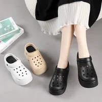 9CM Thick Women's Sandals 2024 New Summer Slippers High Heel Soft Sole Beach Garden Shoes Outdoor Waterproof Women's Hole Shoes - Image 5