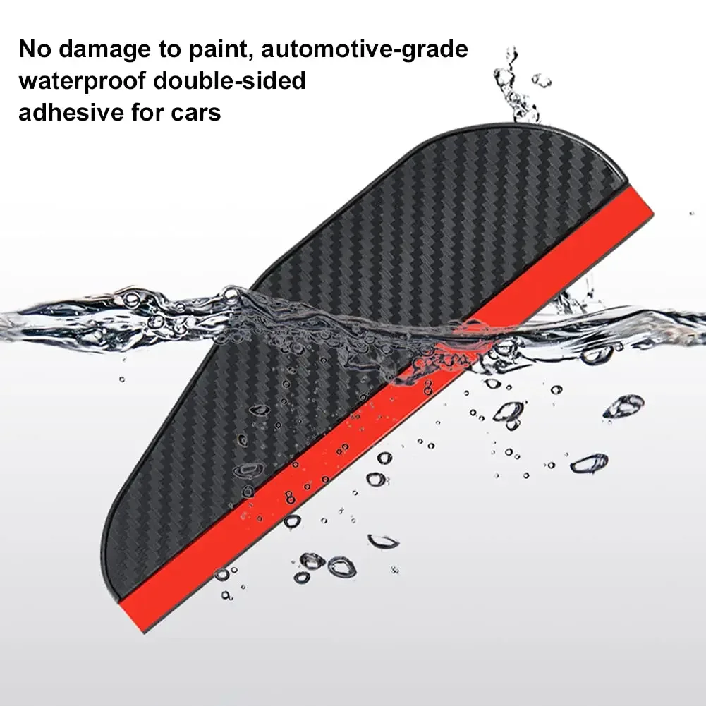 2pcs Universal Car Rearview Mirror Rain Shield Carbon Fiber Rainproof Decoration Mirror Rain Eyebrow Car Accessories