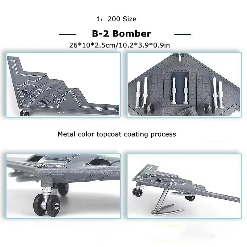 1/200スケール アメリカ空軍 B2 スピリット ステルス爆撃機 ABSダイ