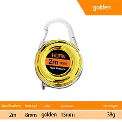 Compact Mini Keychain Steel Tape Measure - 2m Multipurpose Gift Ruler - 2m (Yellow-1PC)