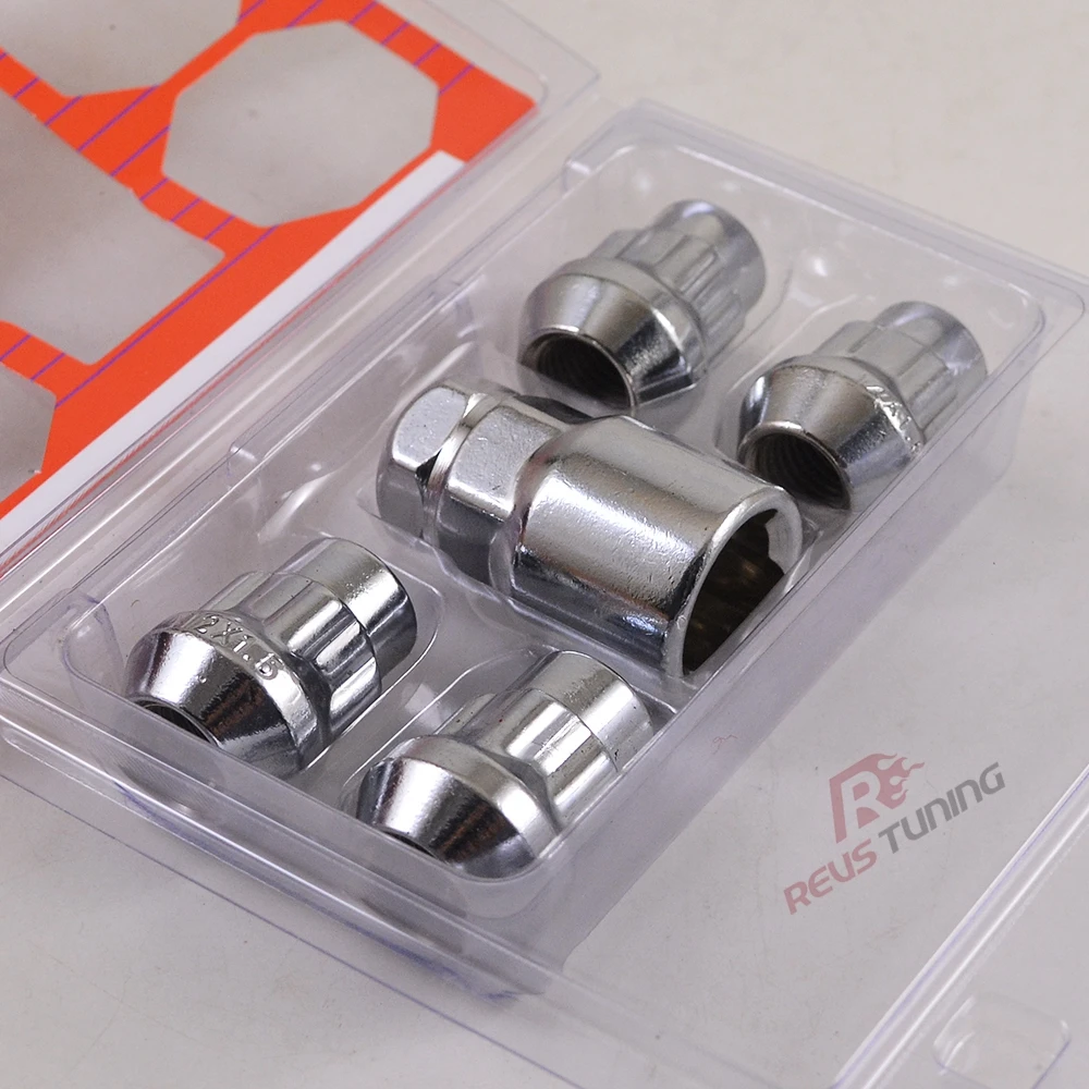 Set 4 Dadi Ruota Antifurto M12x1.5 - Serrature Sicurezza Per Auto Con Chiave