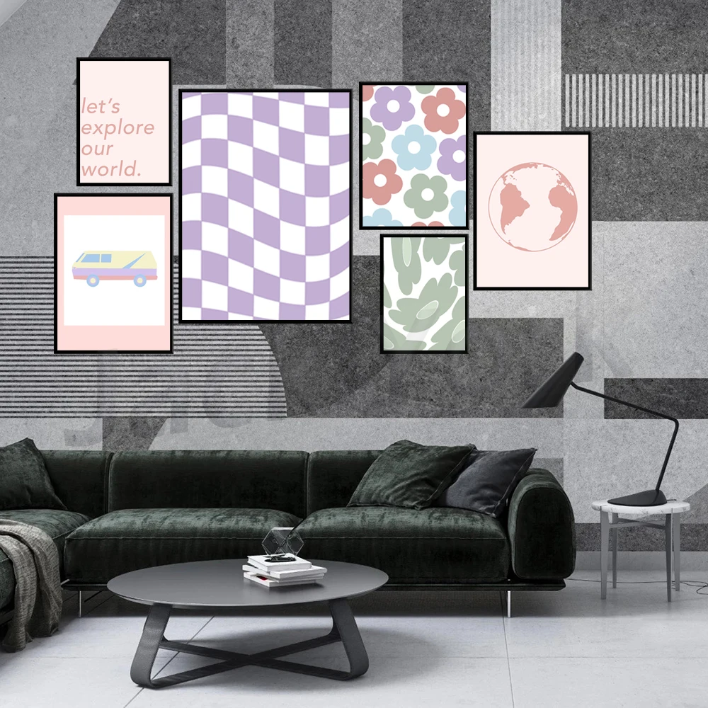 

Danish Pastel Aesthetic Poster, Sage Green Print, Colorful Wall Art