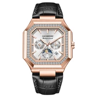 Montre mécanique automatique pour homme HANBORO, carrée, multifonctionnelle, tendance mode 6
