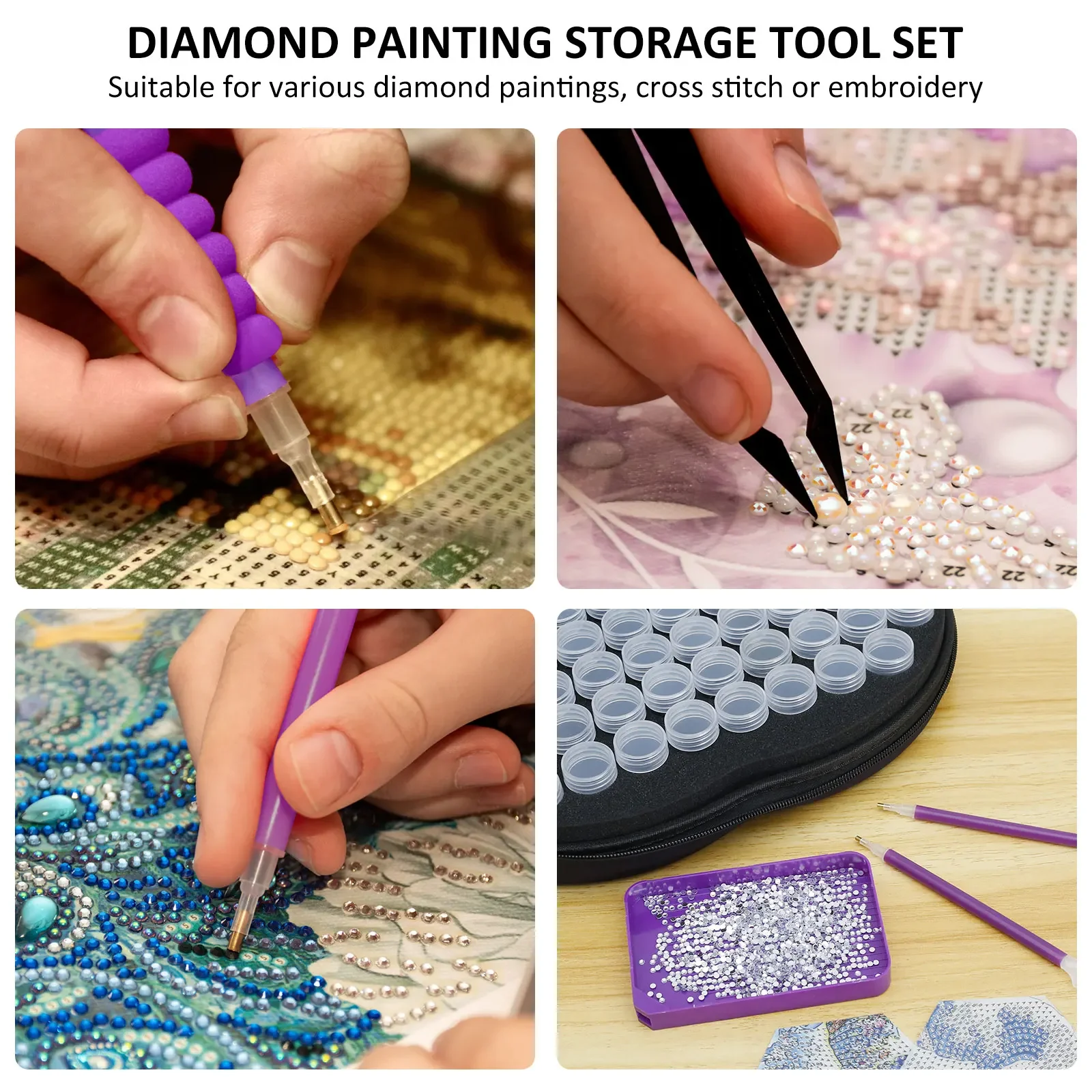 Scatola Organizer 56 Scomparti Per Diamond Painting - Porta Accessori, Perline E Strass, Ideale Per Fai Da Te - Foto 8