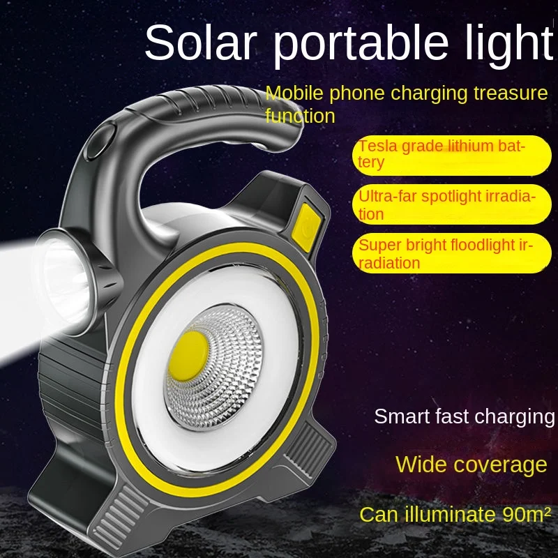 

Mini usb solar charging treasure super bright long shot one light three outdoor emergency home camping work portable lamp