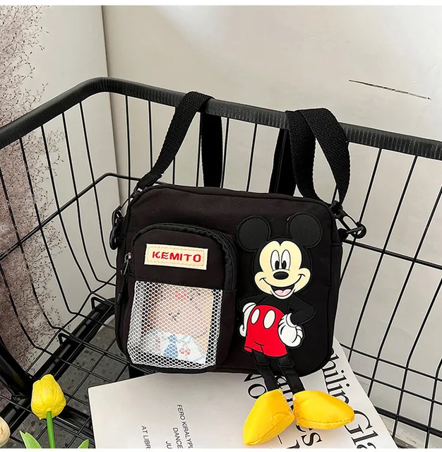 2022 New Disney Shoulder Bags Cartoons Mickey Mouse Nylon Bag Women Messenger Bag Cute Anime Fashion Handbag Gifts for A Girls as4