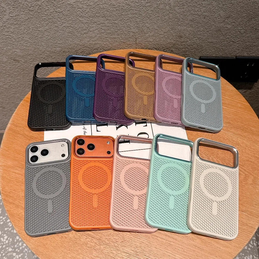 Honeycomb Mesh Cooling Case with Alloy Lens and Wireless Charging Compatibility