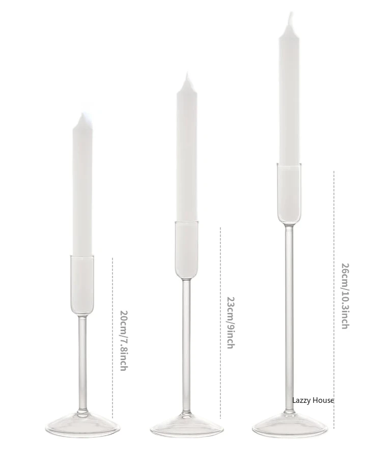 Minimalism candle holders Glass Candle Holders for Candlesticks Christmas Events Party Wedding Centerpiece Decorations Home Decor Bulk Set