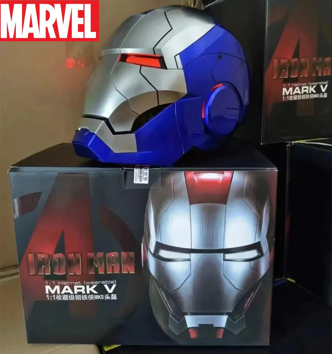 Casco Iron Man Mk 5 Sporte Iron An K5 - Casco Con Control De Voz Jarvis,  U00e1scara De Cara Casco De Airomam, image size:1156x1234