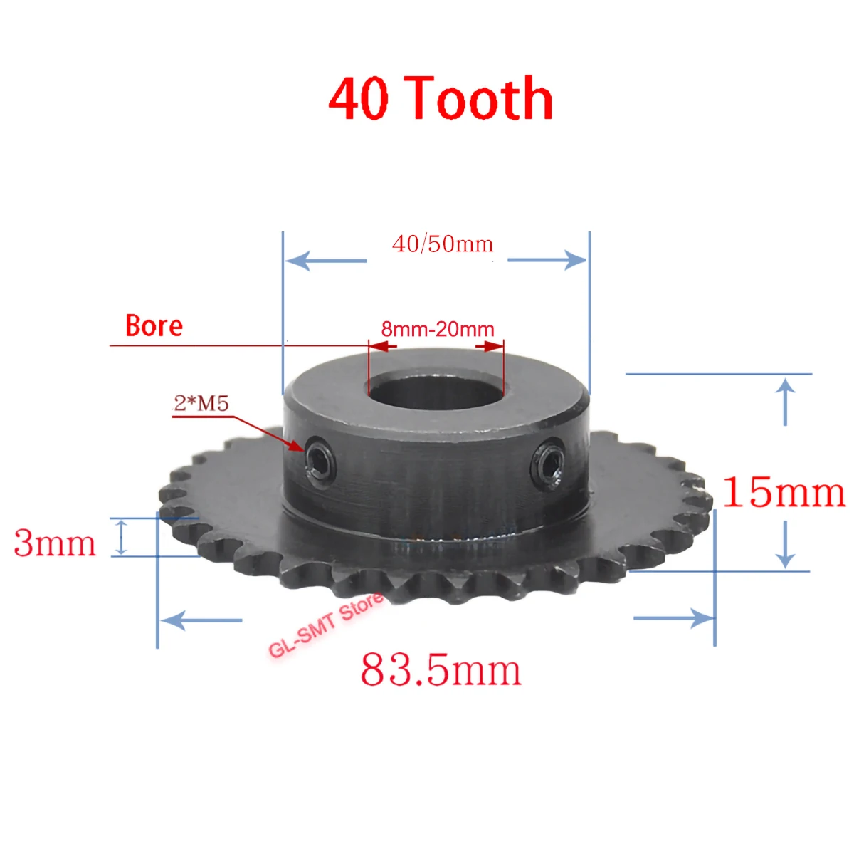 1Pcs 04C Chain Gear 27-40 Tooth 45# Steel 5mm-18mm Bore Industrial Sprocket Wheel Motor Chain Drive Sprocket