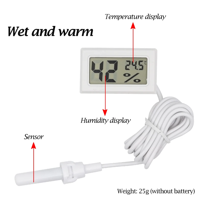 Beekeeping Tools Beekeeping Accessories Beekeeping Beehive Mini Convenient Digital Lcd Hygrometer Thermometer with Sensor Monitoring Display Humidity Detector