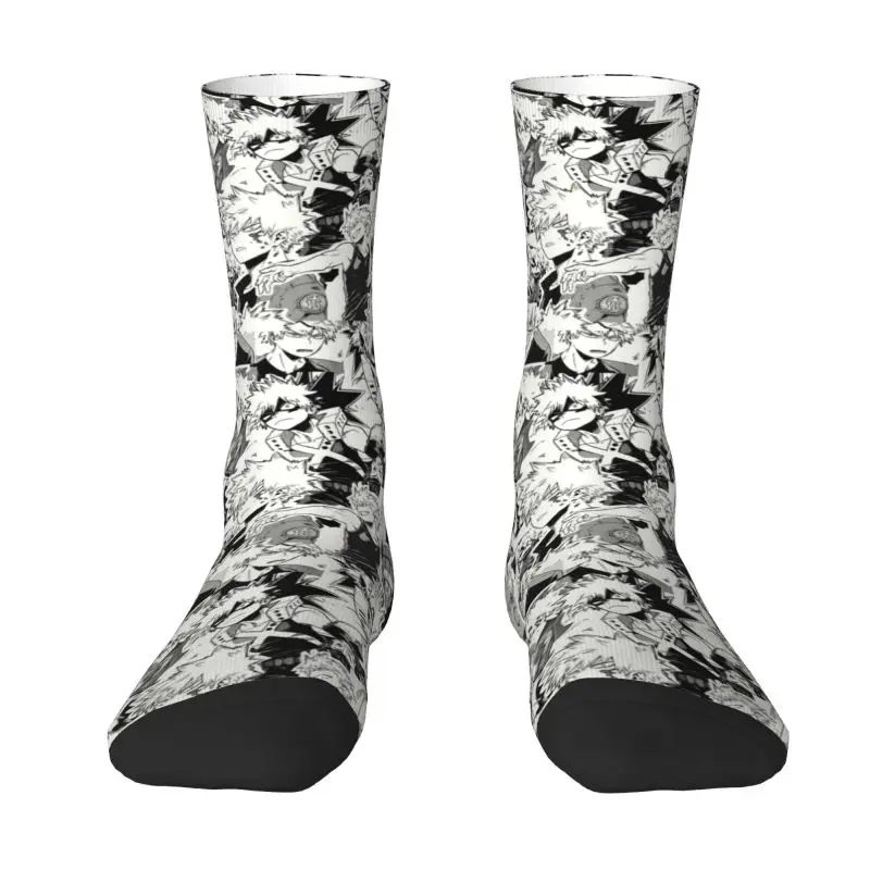 

My Hero Academia Dress Socks Men's Women's Warm Fashion Manga Katsuki Bakugo Izuku Midoriya Crew Socks