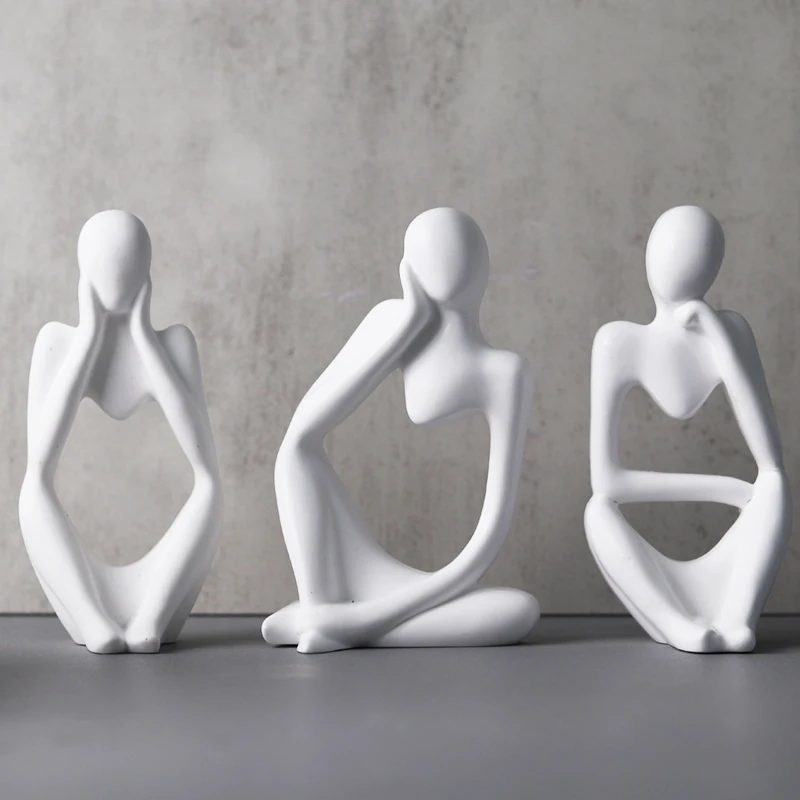 Silicone Mold DIY Thinker Statue 3D Nordic Art Abstract Human Body Plaster Ornament Epoxy Resin Handicraft Home Decor