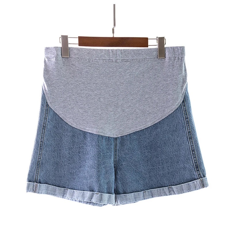 Summer Women Maternity Short Pants Pregnancy High Waisted Denim Shorts Plus Size