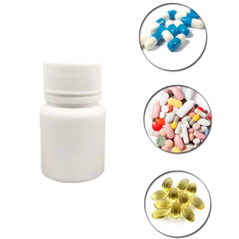 HDPE White Empty Plastic Pill Bottles Capsule Medicine Containers with Caps & Sealer 50pcs 10cc 15cc 20cc 30cc 50cc 60cc 100cc refillable bottle refillable empty bottle refillable cosmetic bottle cosmetic bottle makeup empty bottle