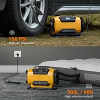 Compresseur d'air Portable double puissance 110V-230V AC/DC, pompe de gonflage de compresseur de voiture, gonfleur de pneus pour voiture, bateau, matelas de vélo 6