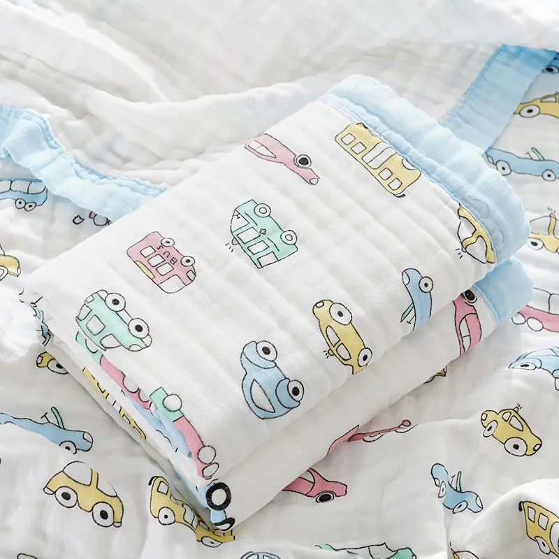 6 Layers Baby Blanket Children Muslin Cotton Blanket Swaddle Newborn Cover Sleeping Bedding Kids Swaddling 150*120 CM