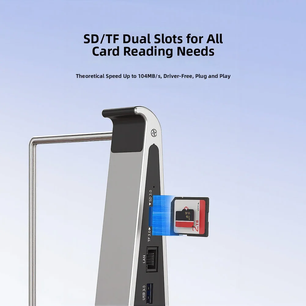 1 Pcs For-8 IN 1 노트북 스탠드 도킹 스테이션 금속 알루미늄 합금 접이식 리프팅 가능 USB-C 도킹 스테이션 교체 부품