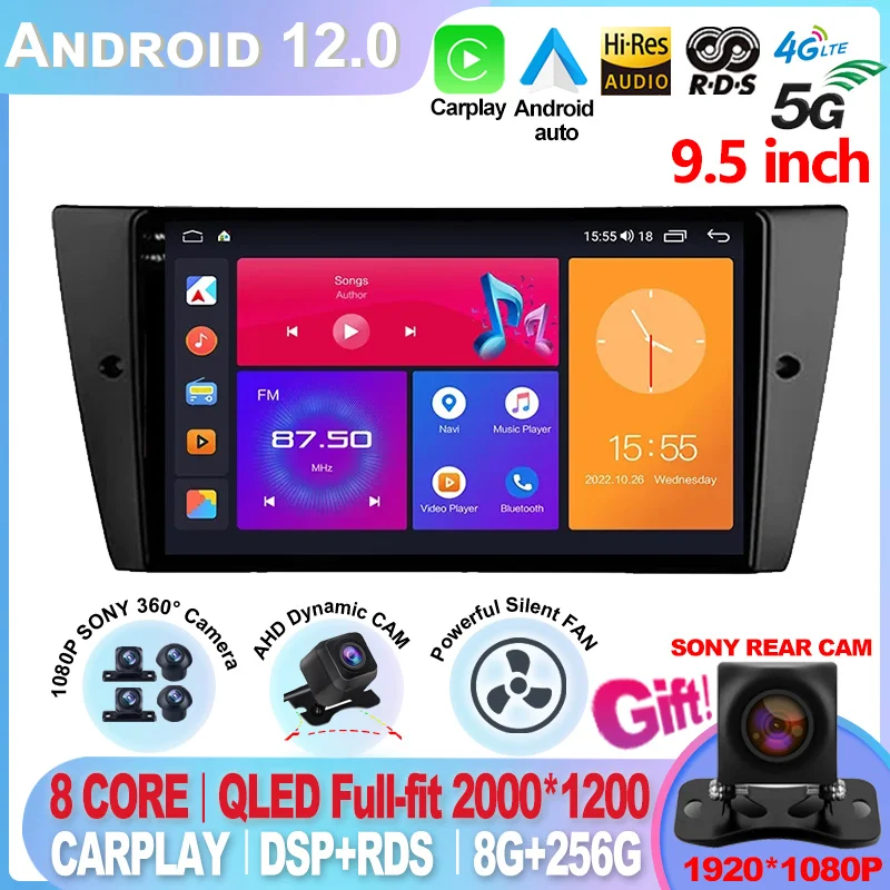 

2K For BMW 3-Series E90 E91 E92 E93 2005 -2013 android 12 Car Radio Multimedia Video Player Navigation auto Display Screen