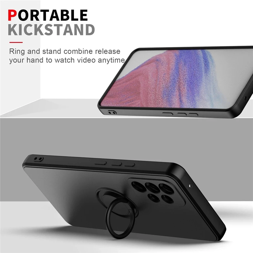 Premium Magnetic Ring Holder Liquid Silicone Case Cover