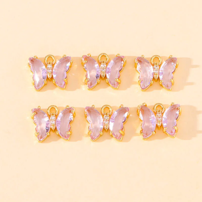 3Pcs 9x11mm Neue Mode Bunte Glas Kristall Kleine Schmetterling Charms Für DIY Schmuck Machen Ohrringe Beliebte halskette Anhänger – Detail 13