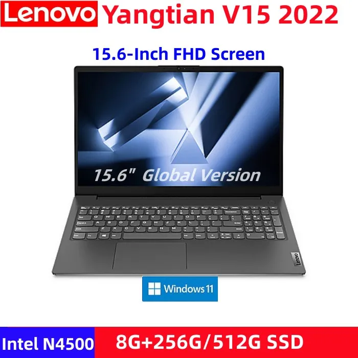 

Lenovo Yangtian V15 Laptop Intel N4500 Dual Core CPU 8G+256G/512G SSD 15.6-Inch FHD Screen Cheap Notebook Computer