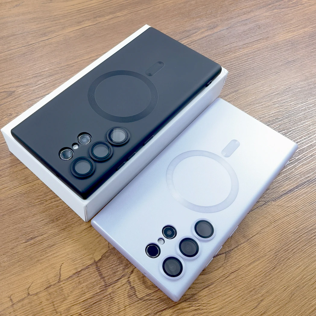 Custodia morbida in silicone Samsung Galaxy S24 S23 S22 S21 Ultra Plus S 24 23 22 21 5G per Magsafe Carica wireless Coperture complete_voghion.com