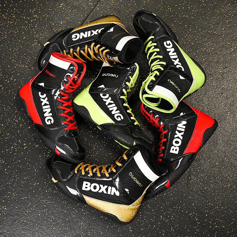 Luxury Brand Boxing Shoes Mens Lace Up Mens Powerlifting Shoes Wrestling Womens Wrestling Non-Slip Fitness Shoe