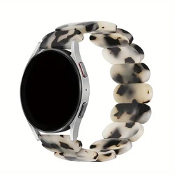 Sleek Resin Elastic Ring Strap - 20mm/22mm - Watch Ultra 47mm (Dark brown white)