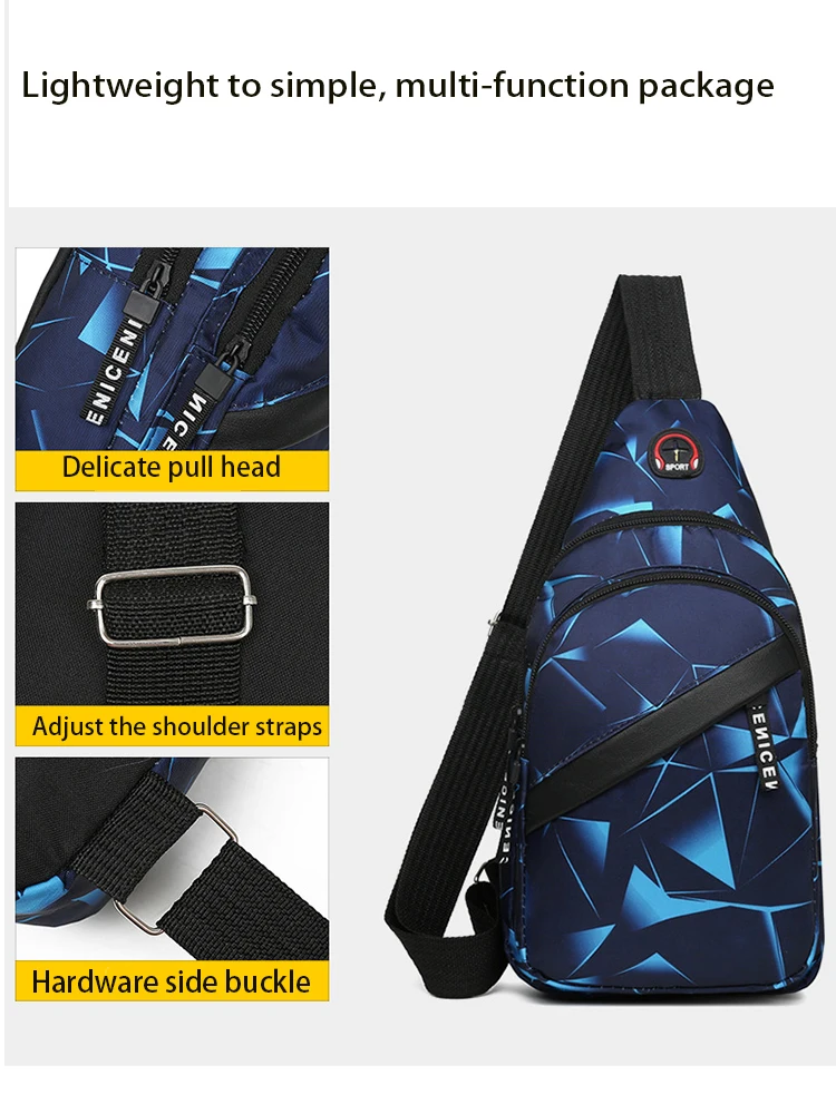 Shoulder Crossbody Bag For Men Short Travel Messenger Chest Bag Light Outdoor Sport Recreation Lovers Single Shoulder Bag