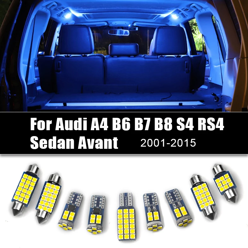 

For Audi A4 B6 B7 B8 S4 RS4 Sedan Avant 2001-2014 2015 Car LED Interior Reading Lamps Foot Light Door Trunk Lights Accessories