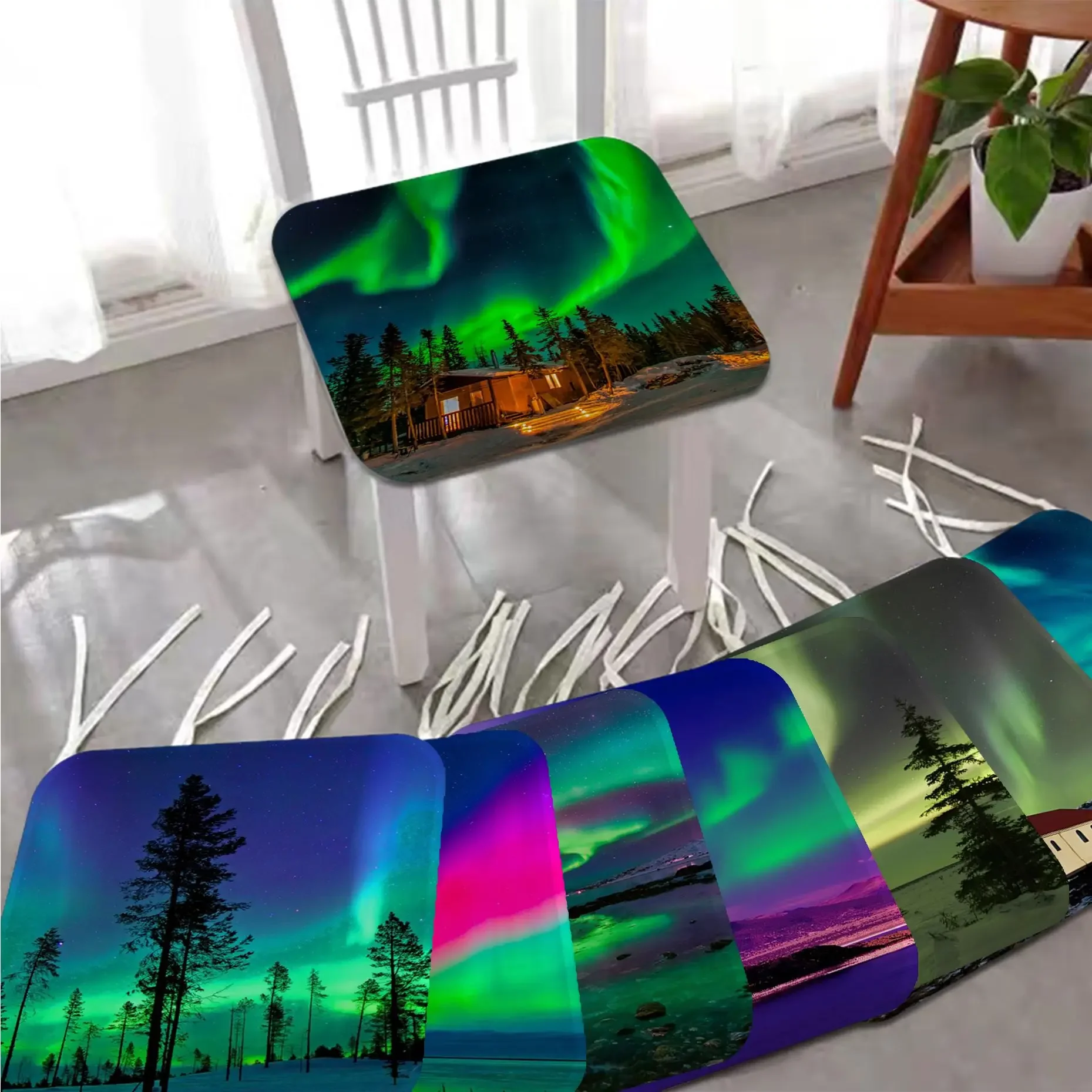 

Aurora Polar Lights European Dining Chair Cushion Circular Decoration Seat For Office Desk Cushion Pads