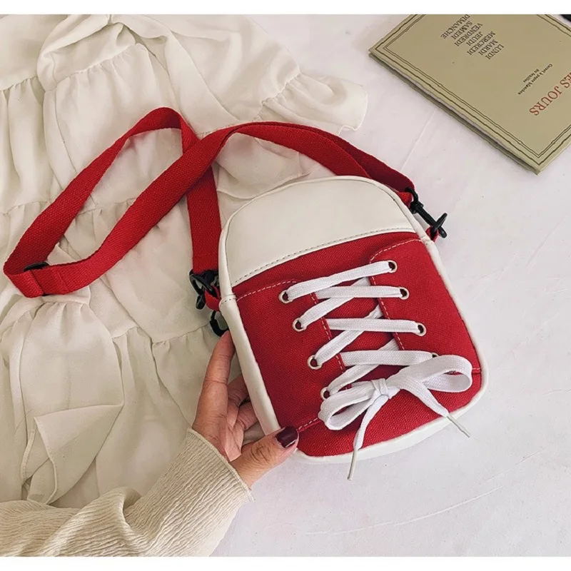 Women Bag Canvas Bag Fashion Creative Personality Shoes Shape Shoulder Crossbody Bag Female Funny Handbag and Purses ﻿