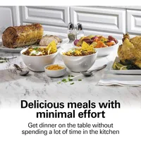 6-Quart Slow Cooker with 3 Cooking Settings, Dishwasher-Safe Stoneware Crock & Glass Lid, Silver, Multi-functional Pot 2