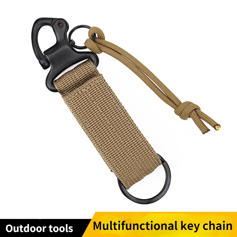 Outdoor Tactical Nylon bing Key Chain Military Belt Buckle Keychain