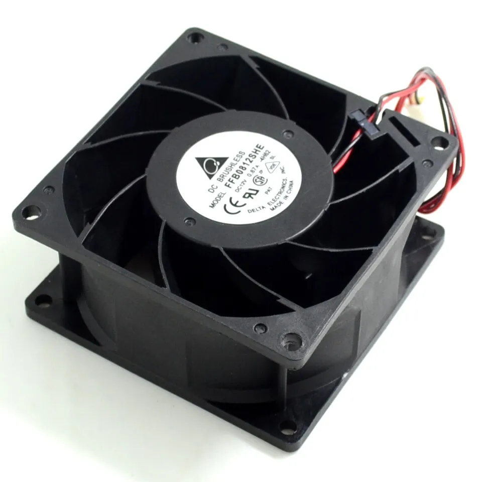 Dupla Ventoinha de Rolamento de Esferas para Delta Ffb0812she 12v 0.87a 8cm 80 mm 8038 80x80x38 mm Novo - Imagem 3