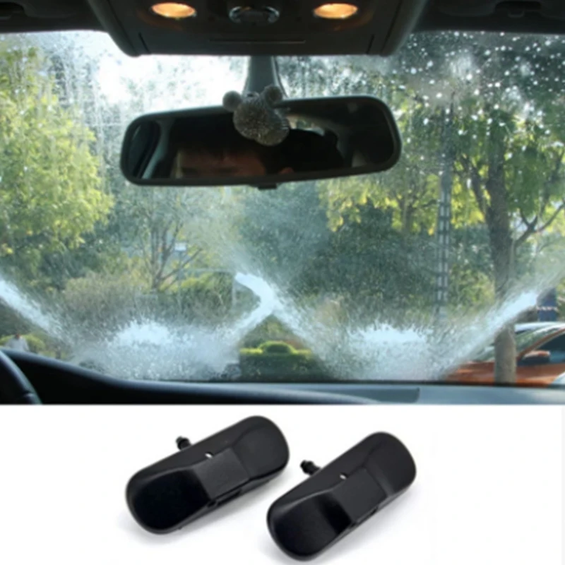Front Wiper Washer Nozzle 2PCS Windscreen Washer Jet Water Spray Nozzle With Heating For Passat B6 Jetta Golf Caddy 2KD955986 5M0955986C