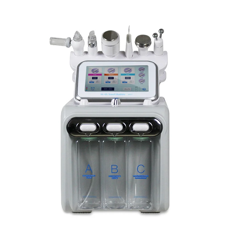 Multifunction skin care device 7 in 1 anti aging small bubble H2O2 hydrogen oxygen jet beauty machine with Led Mask