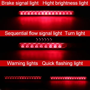 Sequential LED Light Bar with Flashing Brake Alert