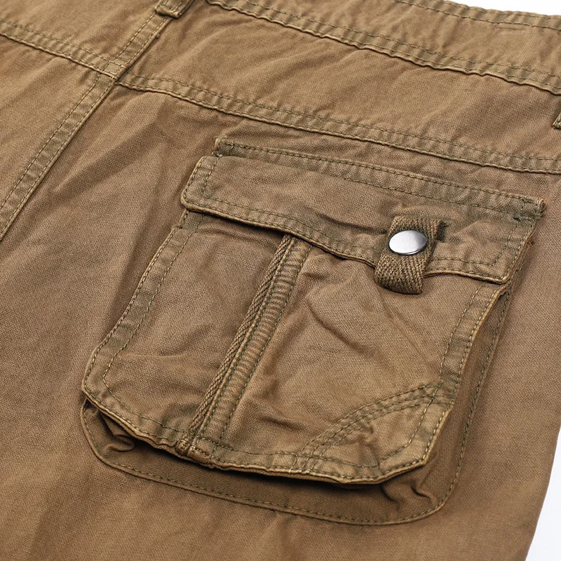 Casual Pants Four-season Pure Cotton Casual Pants Men's Work Pants Multi-pocket Straight Trousers